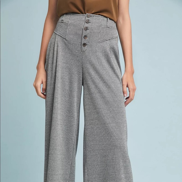 Anthropologie Houndstooth Wide Leg Pants - Picture 5 of 5